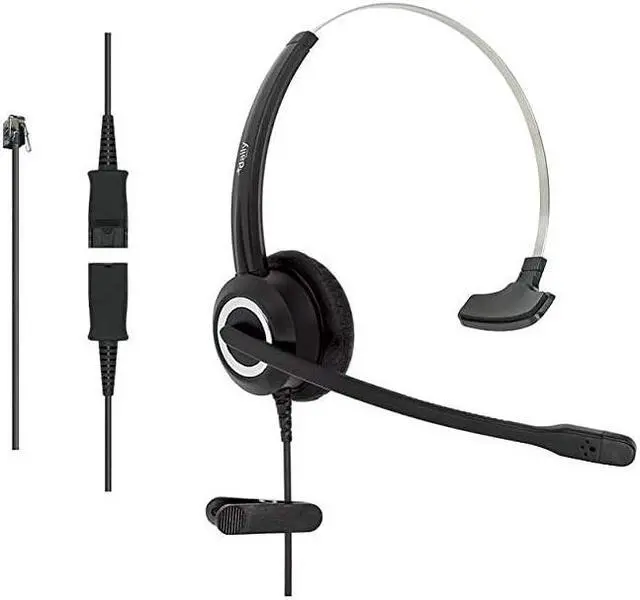 Main image of RJ9 Corded Office HD Voice Headset for Aastra Avaya Allworx AltiGen Digium IPitomy IP Phones Noise Canceling Monaural