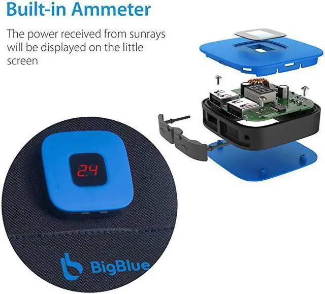 Alt view image 4 of 7 - 28W Solar Charger with Digital Ammeter 2USB5V4A Max Overall Portable Waterproof Solar Panels Phone Charger Compatible with iPhone 11XsXRX8 iPad Samsung Galaxy LG Google Pixel etc