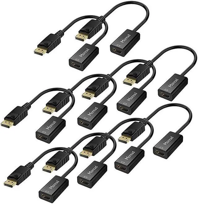 Main image of DisplayPort to HDMI Adapter 10 Pack GoldPlated Display Port to HDMI Converter DP to HDMI Cord Male to Female Compatible with Computer Desktop Laptop PC Monitor Projector HDTV Black