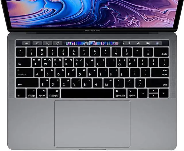 Alt view image 7 of 7 - Korean Ultra Thin Silicone Keyboard Protector Cover Skin for Apple MacBook Pro Touch Bar Retina 13Inch 15Inch Model A1706 A1707 A1989 A1990 A2159 2016 2017 2018 2019 Release Black