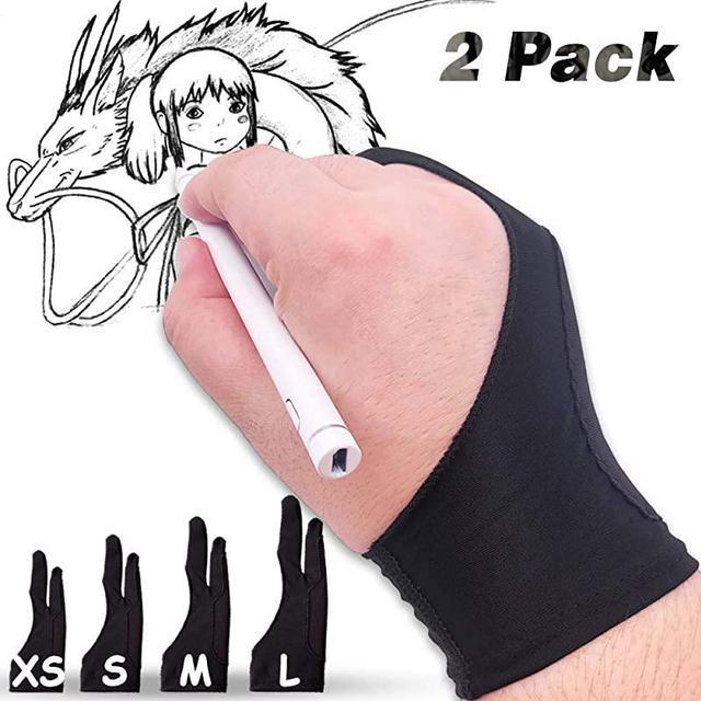 2pcs Artist Drawing Glove For Any Graphics Drawing Table 2 Finger
