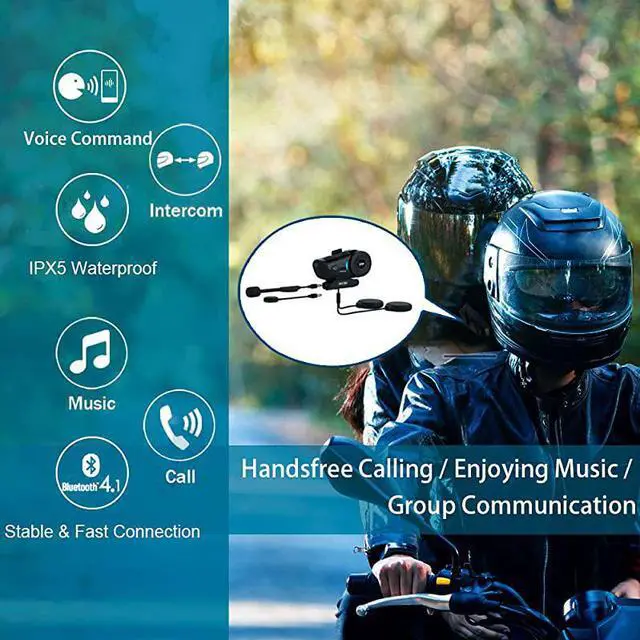 Alt view image 5 of 6 - Bluetooth Headset Motorcycle Intercom SCS ETC S9 2019 Intercom Motorcycle Communication System Wireless Headphone with Noise Cancellation Up to 6 Riders for Motorbike Skiing