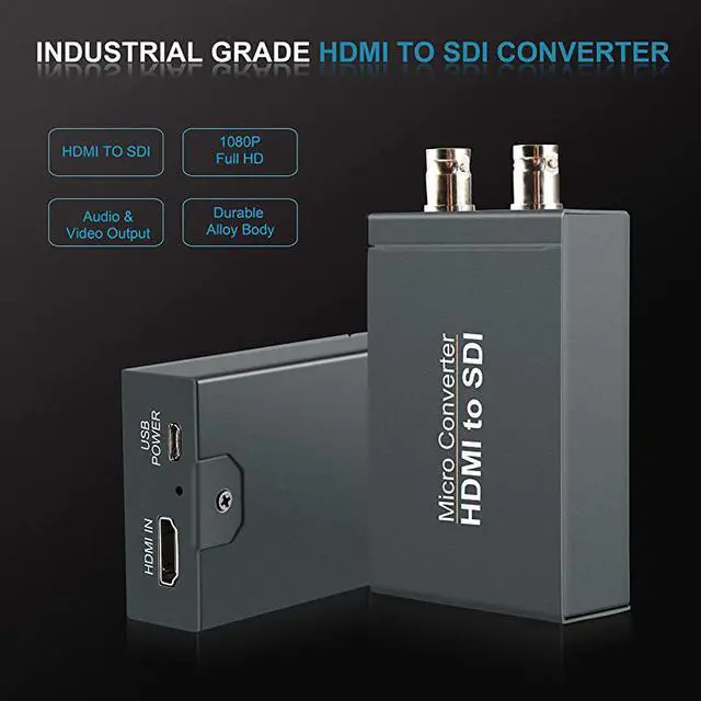Alt view image 5 of 7 - Micro Converter HDMI to SDI with Power,HDMI in to Two SDI Output Mini 3G HD SD-SDI Video Converter Adapter with Audio Embedder,Support 1080P 60Hz,Auto Format Detection for Camera(HDMI to SDI)