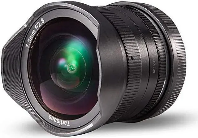 Alt view image 2 of 6 - 75mm F28 APSC Fisheye Fixed Lens for Sony Emount Cameras with Protective Lens Cap Lens Hood and Carrying Bag Black