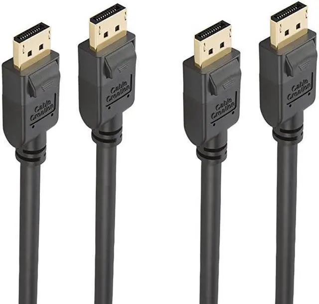 Main image of 2Pack DisplayPort to DisplayPort Cable 6 Feet Gold Plated DP to DP Cable Support 4K Resolution 183M Black