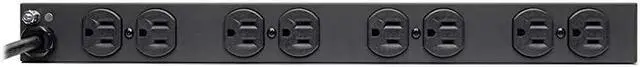 Alt view image 2 of 6 - 14 Outlet NetworkGrade Rackmount PDU 15A Surge Protected Power Strip 15ft Cord with 515P DRS1215Black