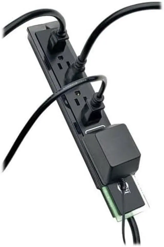 Alt view image 5 of 7 - 6 Outlet Surge Protector Power Strip Black 6ft Cord TelFaxModem Protection RightAngle Plug $75K Insurance TLP606SSTELB