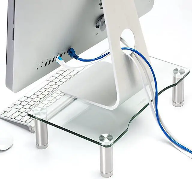 Alt view image 7 of 7 - Pack Computer Monitor Riser with Height Adjustable Multi Media Desktop Stand for Flat Screen LCD LED TV LaptopNotebookXbox One