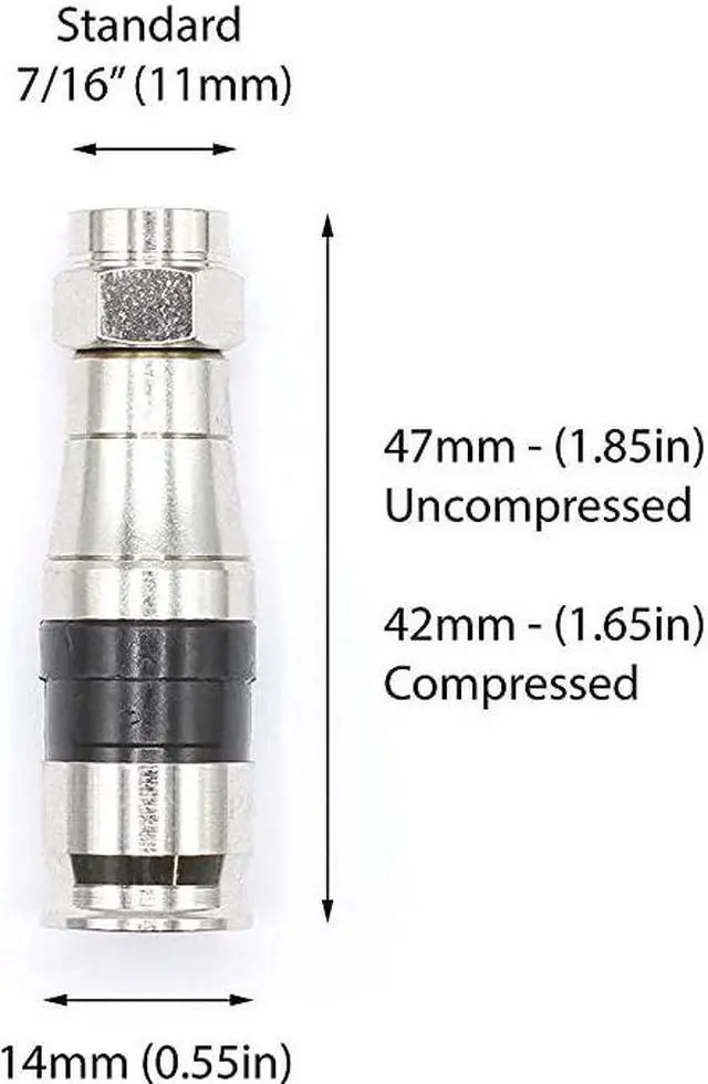 Alt view image 4 of 7 - Coaxial Cable Compression Fitting | 4 Pack | for RG11 Coax Cable with Weather Seal O Ring and Water Tight Grip