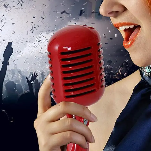 Alt view image 7 of 7 - Classic Retro Dynamic Vocal Microphone Old Vintage Style Unidirectional Cardioid Mic with XLR Cable Universal Stand Compatible Live Performance In Studio Recording  PDMICR42R Red 830in x 380in x 340i