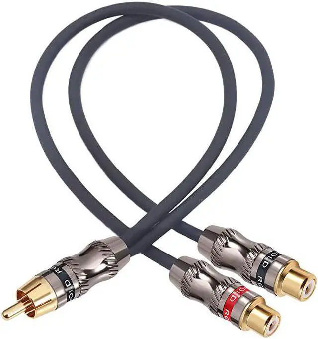 Alt view image 4 of 5 - RCAPhono Splitter Cable RCA Male to Dual Female Gold Plated Adapter Stereo Audio YCable Heavy Duty for subwoofer 1 Male to 2 Female 1025 cm