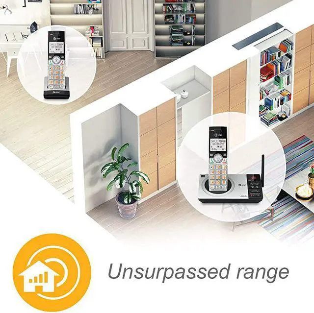 Alt view image 2 of 7 - DECT 60 Expandable Cordless Phone with Answering System SilverBlack with 3 Handsets