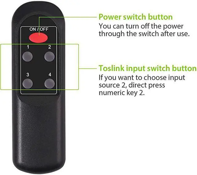 Alt view image 5 of 7 - Digital Toslink Optical 4x1 Switch with 3ft Optical Cable and IR Remote Control Aluminum Alloy Digital Audio SPDIF Toslink Optical Fiber Switcher 4 in 1 Out for PS3 Xbox BlueRay DVD HDTV
