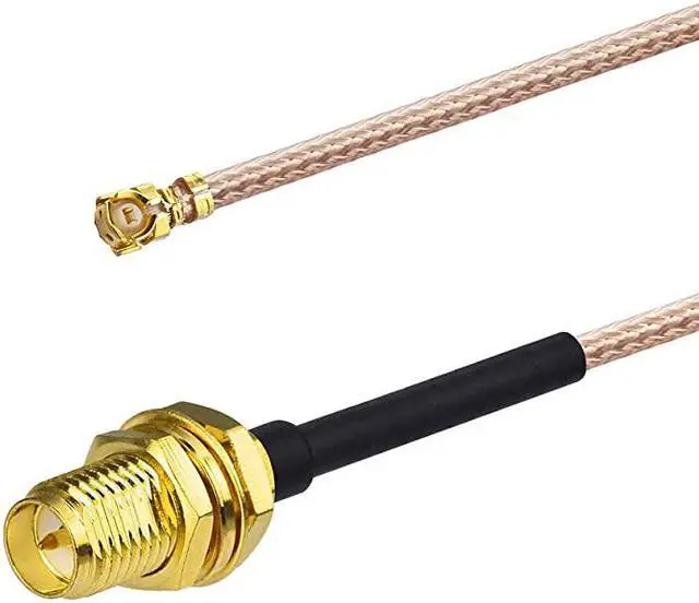 Alt view image 2 of 3 - RPSMA Female Bulkhead Mount to IPX IPEX UFL RG178 WiFi Antenna Adapter Cable 30cm12 inch 2Pack for Wireless Mini PCI Express PCIE Network Card WiFi Adapter FPV UAV Drone Transmitter