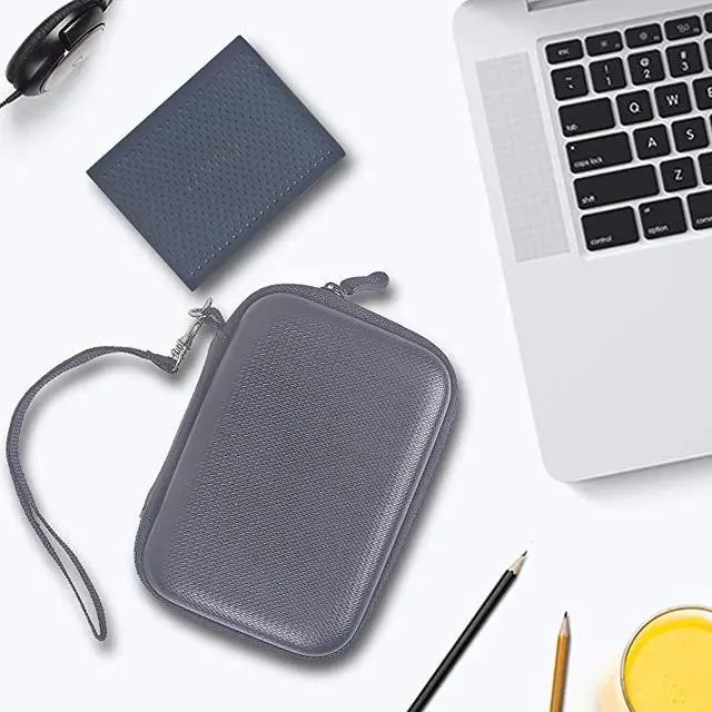 Alt view image 2 of 7 - Samsung T5 SSD Case Comb, 2 Pc Silicone Shockproof Case +1 Pc Hard Leather Zipper Travel Storager for Samsung T5 T3 T1 Portable External SSD(250G 500G 1T 2T) w/ Cable Organizer[5.4x3.8x1.7inch]