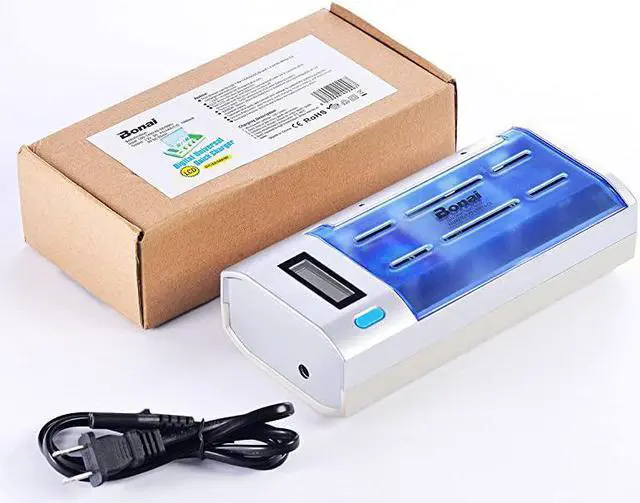 Alt view image 6 of 7 - LCD Universal Battery Charger for AA AAA C D 9V NiMH NiCD Rechargeable Batteries with Discharge Function