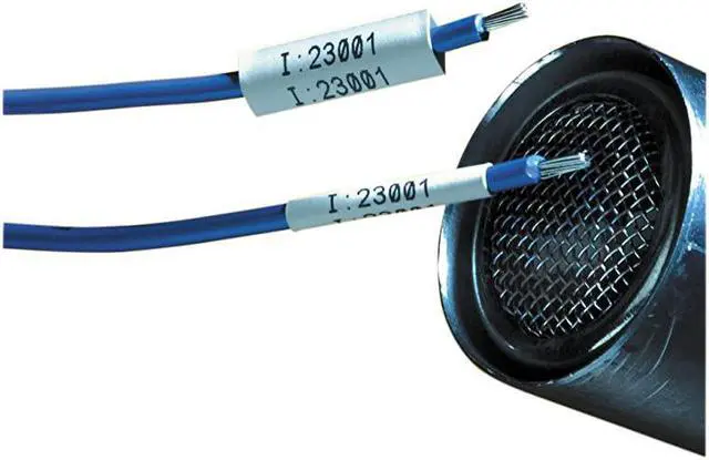 Alt view image 3 of 5 - Official M21187C342 PermaSleeve HeatShrink Polyolefin Wire Marking Sleeves Black on White Designed for BMP21PLUS BMP21 ID PAL and LABPAL Printers 7 Length 0335quot Width