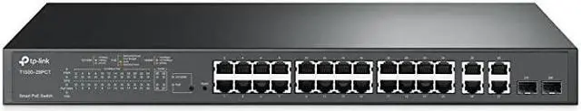 Main image of 24 Port Fast Ethernet PoE Switch | 24 PoE+ Ports 192W w 4 Uplink Gigabit Ports + 2 Combo SFP Slots | Smart Managed | Limited Lifetime Protection | Support L2L3L4 QoS and IGMPT150028Pct