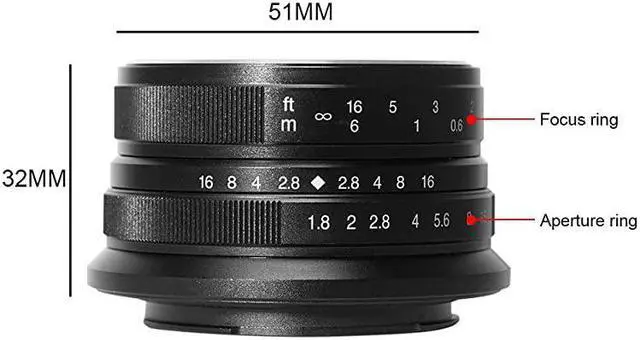 Alt view image 2 of 7 - 25mm F18 APSC Large Aperture Manual Focus Fixed Lens for Olympus and Panasonic Micro Four Thirds MFT M43 Cameras Black