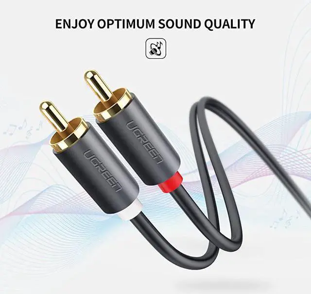 Alt view image 3 of 7 - 2RCA Male to 2RCA Male Stereo Audio Cable Gold Plated for Home Theater HDTV Gaming Consoles HiFi Systems 10FT