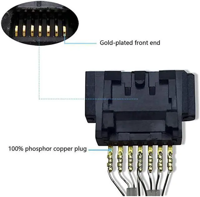 Alt view image 6 of 6 - 6 Pack Straight SATA III Cable 60 Gbps 18 Inches red