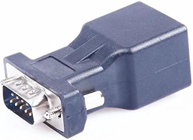 Alt view image 4 of 7 - DB9 RS232 COM Male Port to RJ45 Female Connector Card DB9 Serial Port Extender to LAN CAT5 CAT6 RJ45 Network Ethernet Cable Adapter