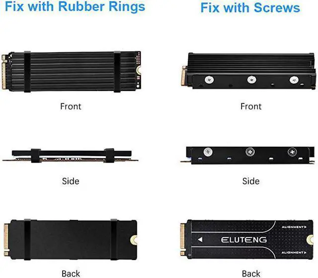 Alt view image 5 of 6 - M2 2280 Heatsink DoubleSided Heat Sink Alloy Aluminum NGFF NVME Cooling Sink with 4 Thermal Conductivity Silicone Pads M2 SSD Cooler Set for 2280 M2 SSD
