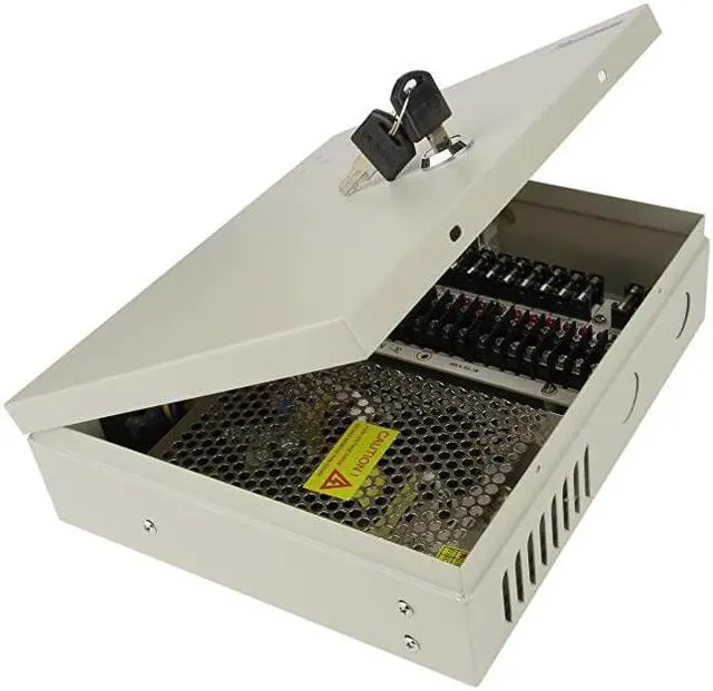 Alt view image 3 of 7 - 16 Channel Port 12V DC 10 Amp Amper with Glass Fuse Distributed Power Supply Box for CCTV DVR Security System and Camera or IP Cameras