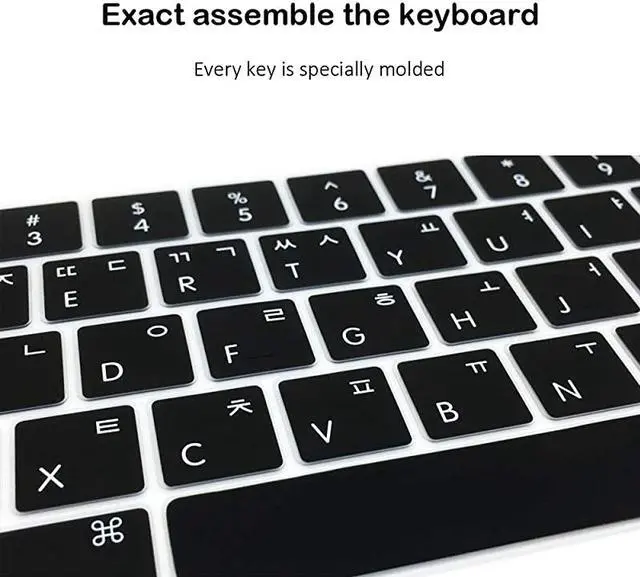 Alt view image 6 of 7 - Korean Ultra Thin Silicone Keyboard Protector Cover Skin for Apple MacBook Pro Touch Bar Retina 13Inch 15Inch Model A1706 A1707 A1989 A1990 A2159 2016 2017 2018 2019 Release Black