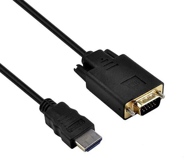Alt view image 5 of 5 - HDMI to VGA Adapter Cable VGA to HDMI Adapter Monitor DSUB to HDMI 15 Pin to HDMI Adapter Male to VGA Male Connector Cord Transmitter oneWay Transmission for Computer PC