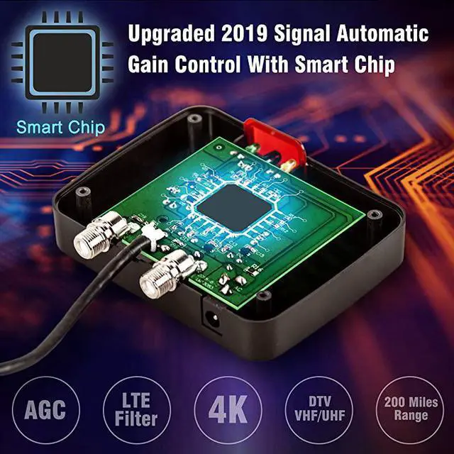 Alt view image 2 of 7 - HDTV Antenna Digital Outdoor Antenna 150 Miles Range360 Degree Rotation Wireless RemoteSnapOn Installation Support 5 TVs with Installation kit and Mounting Pole