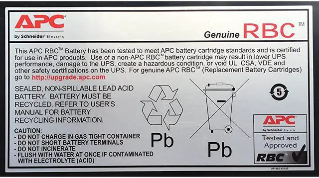 Alt view image 3 of 3 - UPS Battery Replacement RBC123 for  UPS Models BX1350M BR1000G BN1350G BX1000G BX1300G SMT750RM2U SMT750RM2UC SMT750RM2UNC SMT750RMI2U SMT750RMI2UC SMT750RMI2UNC and select others