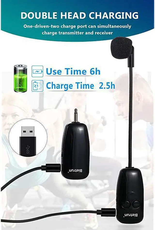 Alt view image 4 of 7 - Microphone Headset, UHF Headset Mic System, 160 ft Range, Headset Mic and Handheld Mic 2 in 1, 1/8''&1/4'' Plug, for Speakers, Voice Amplifier, Pa System(Incompatible Phone, Laptop)