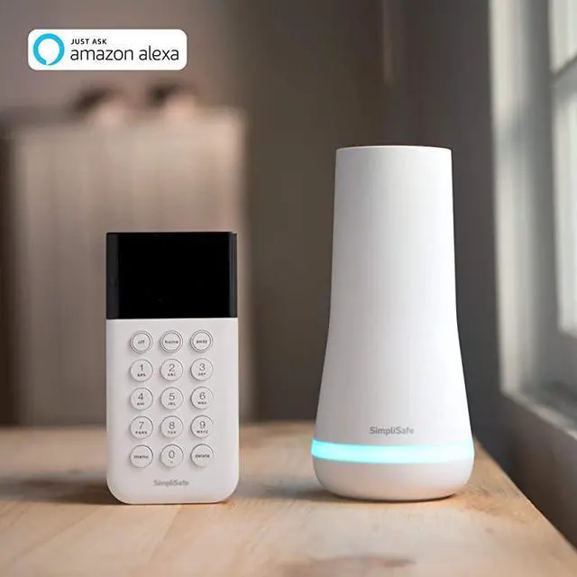 Alt view image 2 of 6 - 8 Piece Wireless Home Security System - Optional 24/7 Professional Monitoring - No Contract - Compatible with Alexa and Google Assistant , White