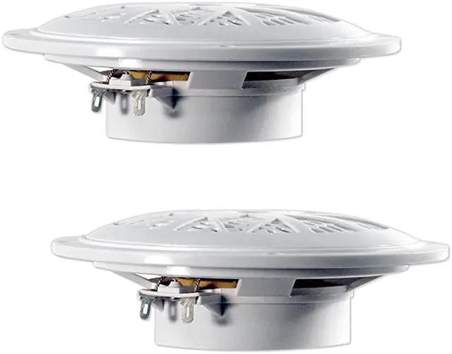 Alt view image 3 of 3 - 525 Inch Dual Marine Speakers 2 Way Waterproof and Weather Resistant Outdoor Audio Stereo Sound System with 100 Watt Power Polyprone Cone and Cloth Surround 1 Pair PLMR51W White
