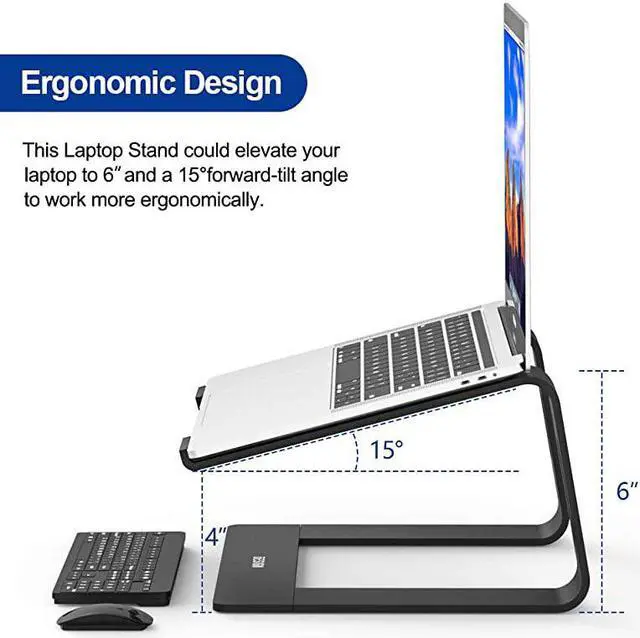 Alt view image 4 of 7 - LS03 Aluminum Laptop Stand Ergonomic Detachable Computer Stand Riser Holder Notebook Stand Compatible with MacBook Air Pro Dell HP Lenovo More 10156 Laptops