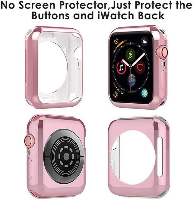 Alt view image 4 of 5 - Soft Back Case Compatible with Apple Watch 40mm Series 6 5 4 SE Pack of 5 Slim Transparent Black Rose Pink Rose Gold Silver