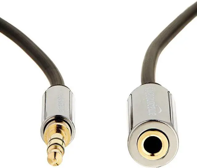 Alt view image 2 of 6 - Basics 35mm Male to Female Stereo Audio Extension Adapter Cable 25 Feet