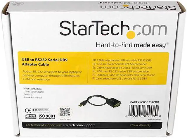 Alt view image 2 of 4 - com 1 ft USB to RS232 Serial DB9 Adapter Cable with COM Retention Up to 920 kpbs USB to VGA Adapter ICUSB232PRO