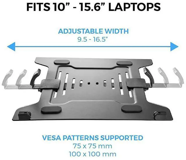 Alt view image 2 of 5 - Laptop Mount Tray for Monitor Arms and Stands Tray Only | Notebook Arm Mount Tray Fits 75 x 75 and 100 x 100 mm VESA Mount Holes | Fully Secures Laptop