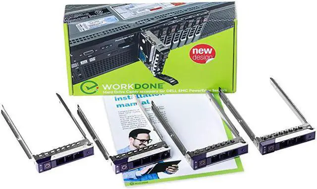 Alt view image 6 of 7 - 4Pack 25 inch Hard Drive Caddy Compatible for Dell PowerEdge Servers 14th Gen R440 R640 R740 R740xd R840 R940 R6415 and More Bright LED SSD SAS SATA NVMe Tray with Setup Manual
