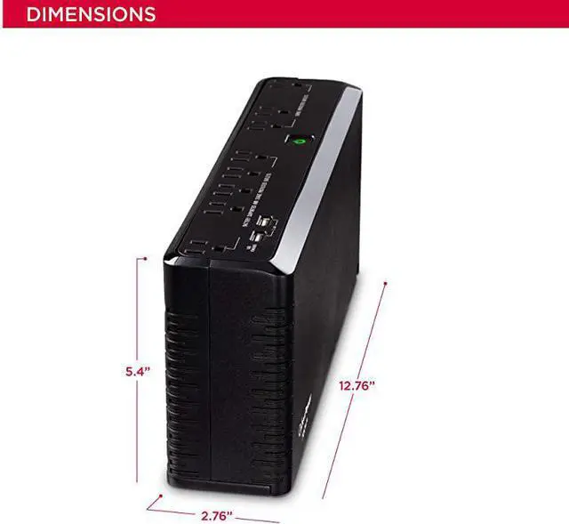 Alt view image 7 of 7 - SL700U Standby UPS System 700VA370W 8 Outlets 2 USB Charging Ports Slim Profile