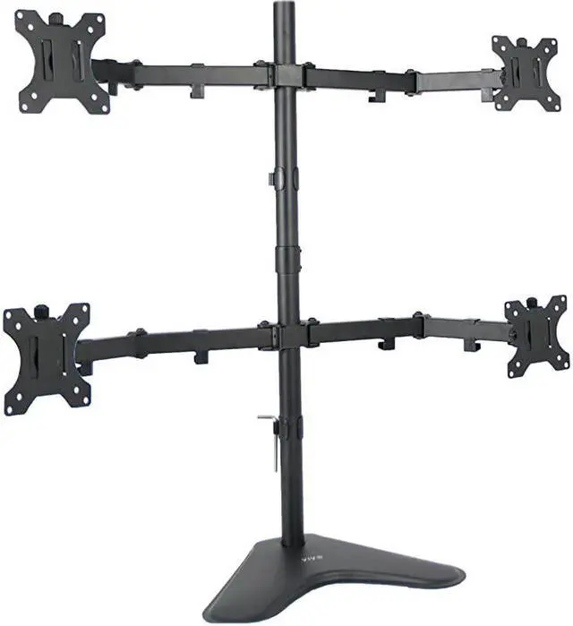 Main image of Quad LCD Computer Monitor Mount Free Standing Heavy Duty Desk Stand Fully Adjustable Holds 4 Screens up to 30 inches STANDV004F