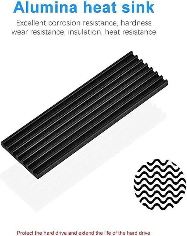 Alt view image 3 of 6 - M2 2280 Heatsink DoubleSided Heat Sink Alloy Aluminum NGFF NVME Cooling Sink with 4 Thermal Conductivity Silicone Pads M2 SSD Cooler Set for 2280 M2 SSD