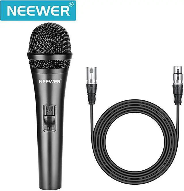 Alt view image 2 of 7 - Cardioid Dynamic Microphone with XLR Male to XLR Female Cable, Rigid Metal Construction for Professional Musical Instrument Pickup, Vocals, Broadcasting, Speech, Black (NW-040)