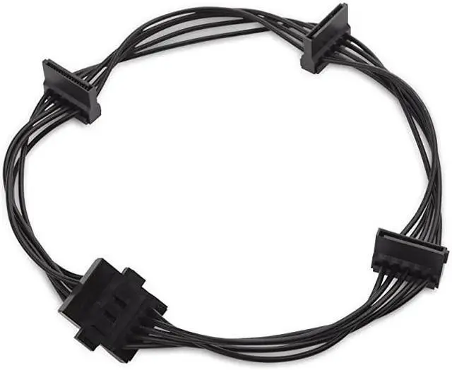 Alt view image 5 of 5 - 2Pack 15 Pin SATA to 4 SATA Power Splitter 18 Inches
