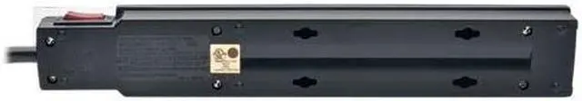 Alt view image 6 of 7 - 6 Outlet Surge Protector Power Strip Black 6ft Cord TelFaxModem Protection RightAngle Plug $75K Insurance TLP606SSTELB