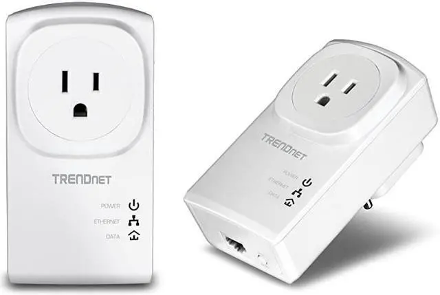 Main image of Powerline 500 AV Nano Adapter Kit with BuiltIn Outlet With Power Outlet PassThrough Includes 2 x TPL407E Adapters TPL407E2K White AV 500 PassThrough