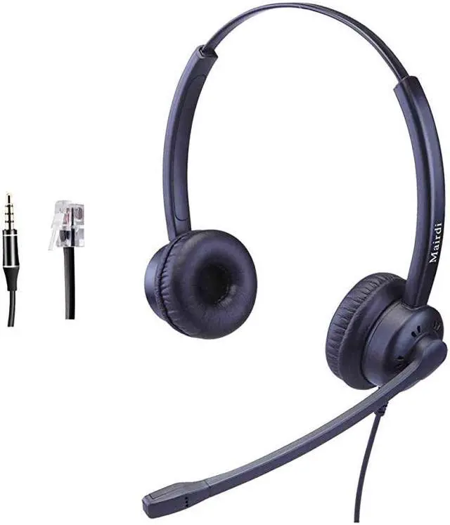 Main image of Headset with Microphone Noise Cancelling with RJ9 Jack 35mm Connector for Office Call Center Landline Deskphone Cell Phone PC Laptop Work for Cisco 7941 7965 6941 7861 8811 8961