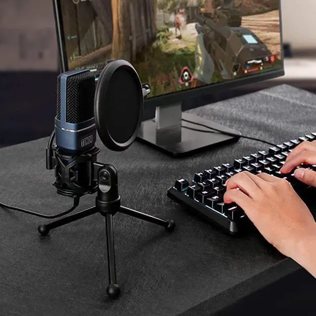 Alt view image 7 of 7 - USB Gaming Microphone  Computer Condenser PC Mic with Tripod Stand Pop Filter for Streaming Podcasting Vocal Recording Compatible with iMac PC Laptop Desktop Windows Computer TC777